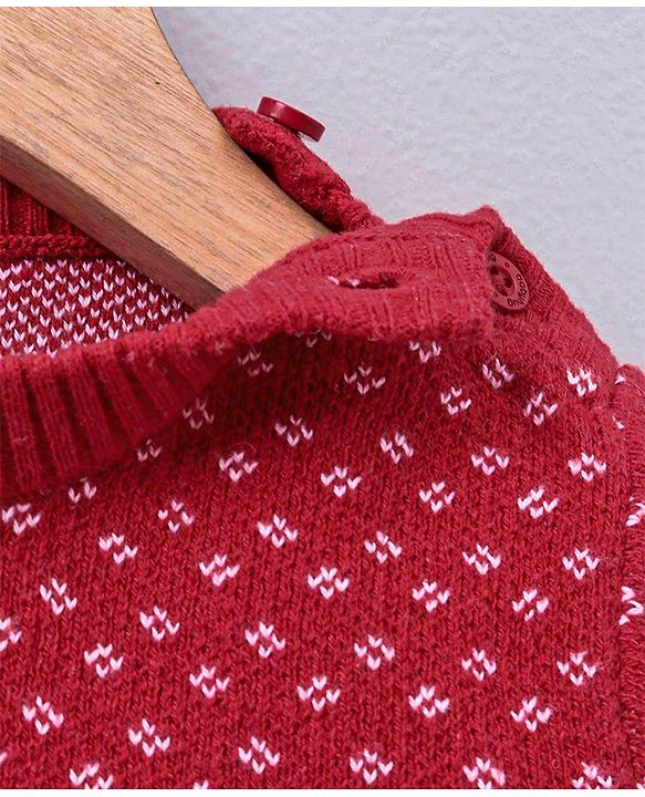 Babyhug 100% Organic Cotton Pullover Sweater - Red