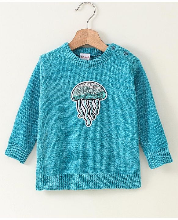 Babyhug Full Sleeves Sweater - Blue