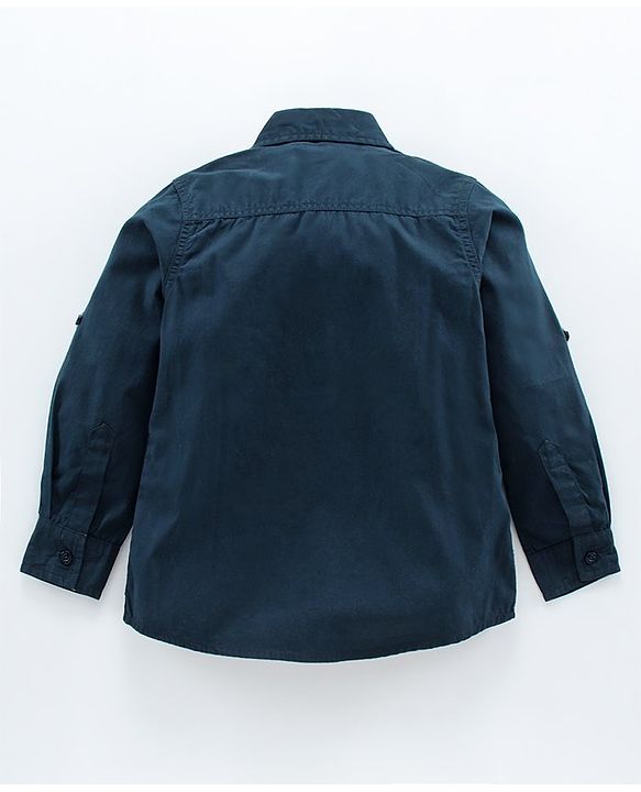 Pine Kids Full Sleeves Solid Shirts - Navy