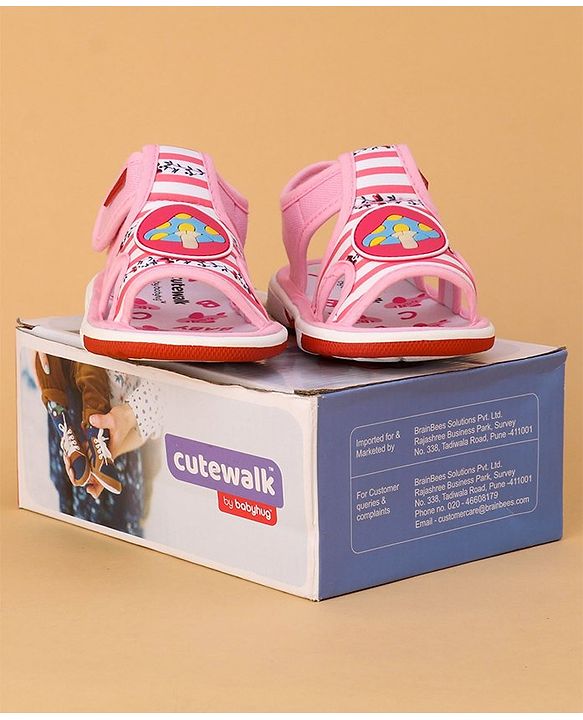 Cute Walk by Babyhug Sandals Mushroom Patch - Pink