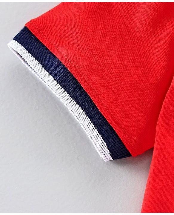Pine Kids Half Sleeves Bio Washed T-Shirt Pack of 2 - GOLF FINCH & Fiery Red