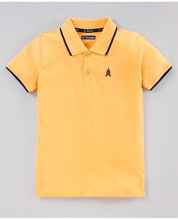 Pine Kids Half Sleeves Bio Washed T-Shirt Pack of 2 - Blue Yellow