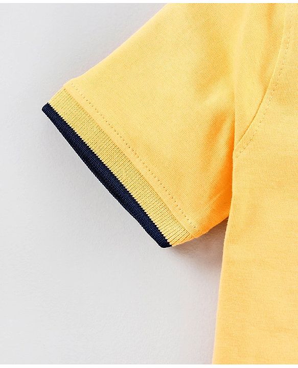 Pine Kids Half Sleeves Bio Washed T-Shirt Pack of 2 - Blue Yellow