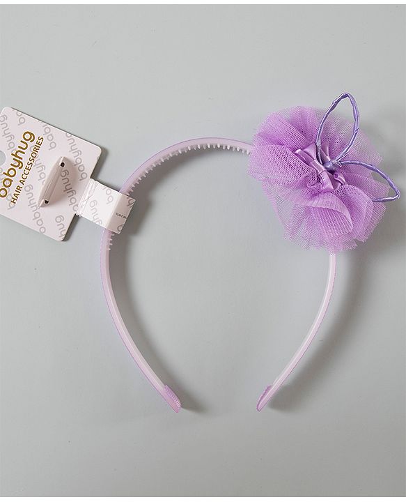 Babyhug Hair Band Bow Applique - Purple