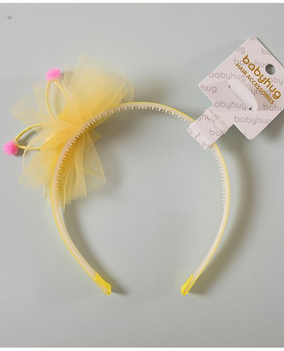 Babyhug Hair Band Bow Applique - Yellow