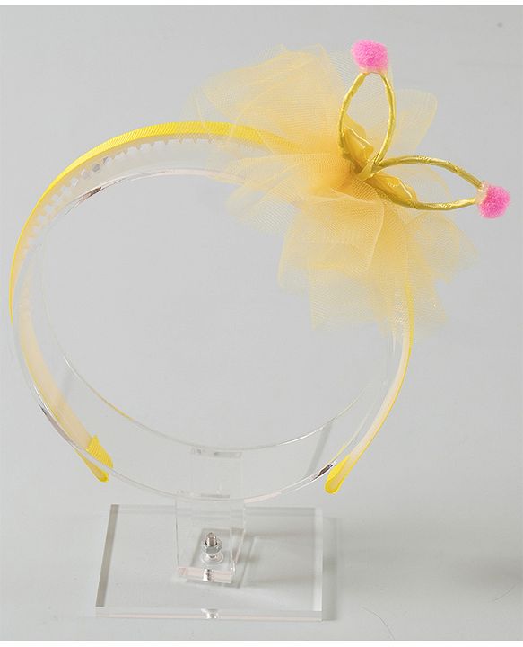 Babyhug Hair Band Bow Applique - Yellow