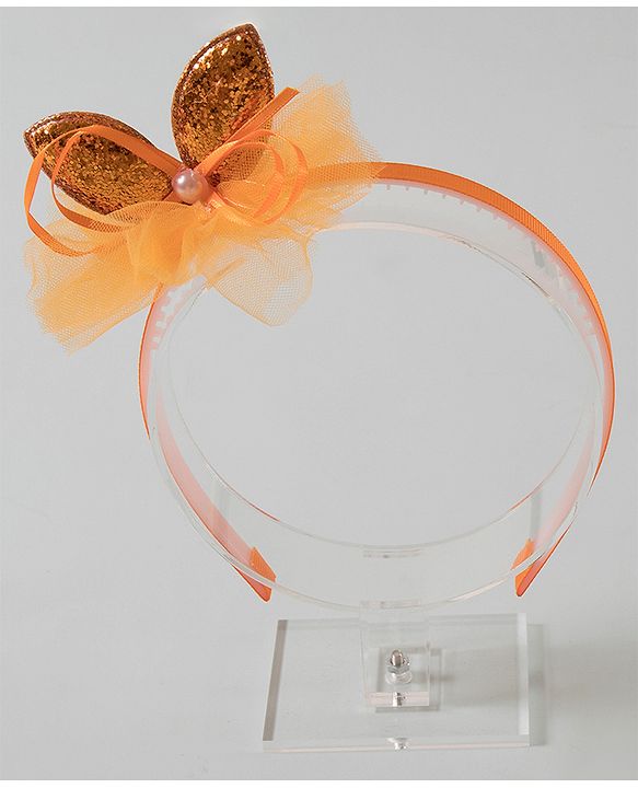 Babyhug Hair Band Bow Applique - Orange