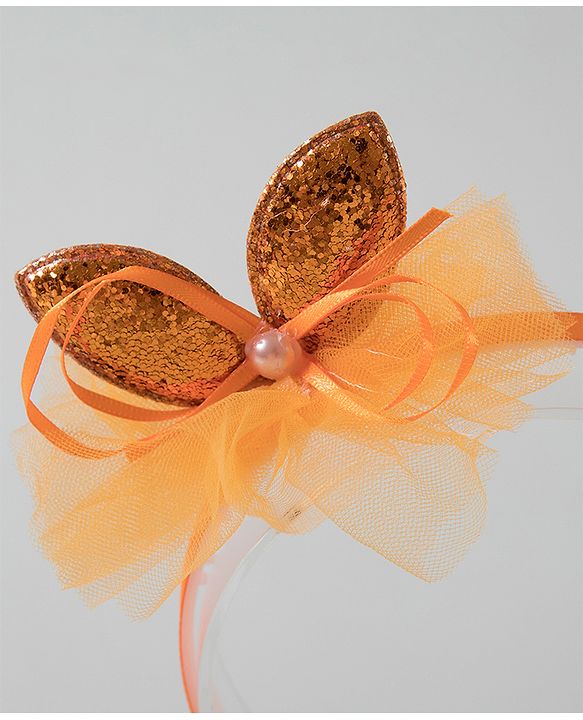Babyhug Hair Band Bow Applique - Orange