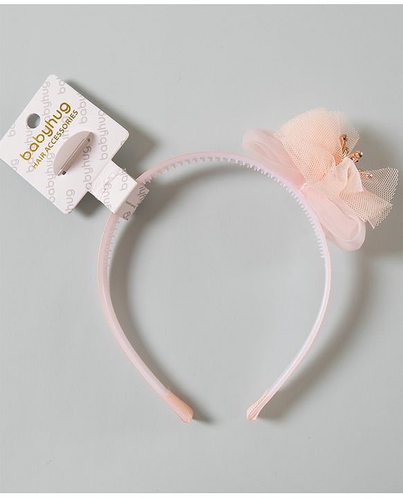 Babyhug Hair Band Crown Applique - Peach