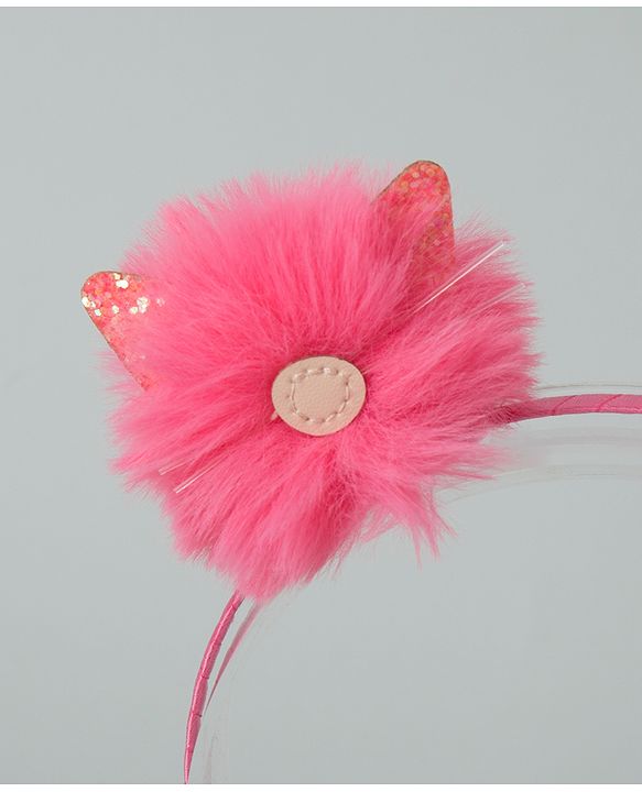 Babyhug Hair Band Furry Applique - Dark Pink