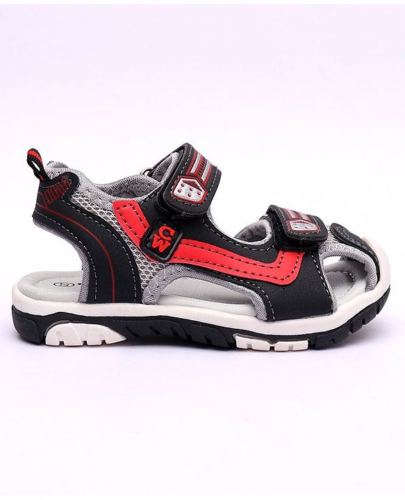 Cute Walk by Babyhug Sandals -  Black Red