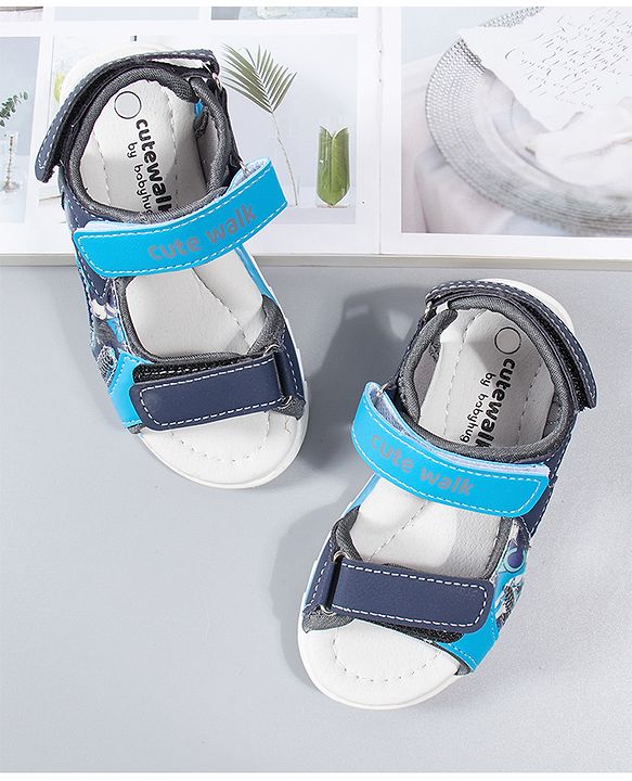 Cute Walk by Babyhug Sandals - Blue Grey