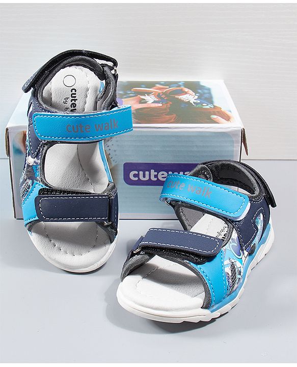 Cute Walk by Babyhug Sandals - Blue Grey