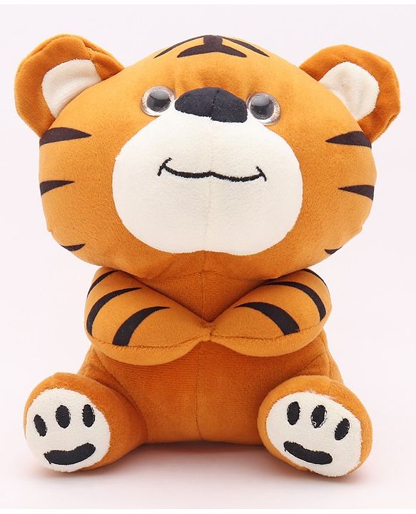 Babyhug Baby Tiger Soft Toy for Kids|Huggable Cuddle Buddy|Encourages Imagination, Sensory & Emotional Development|Lightweight Travel Companion|BIS Certified|Height-21cm|Brown