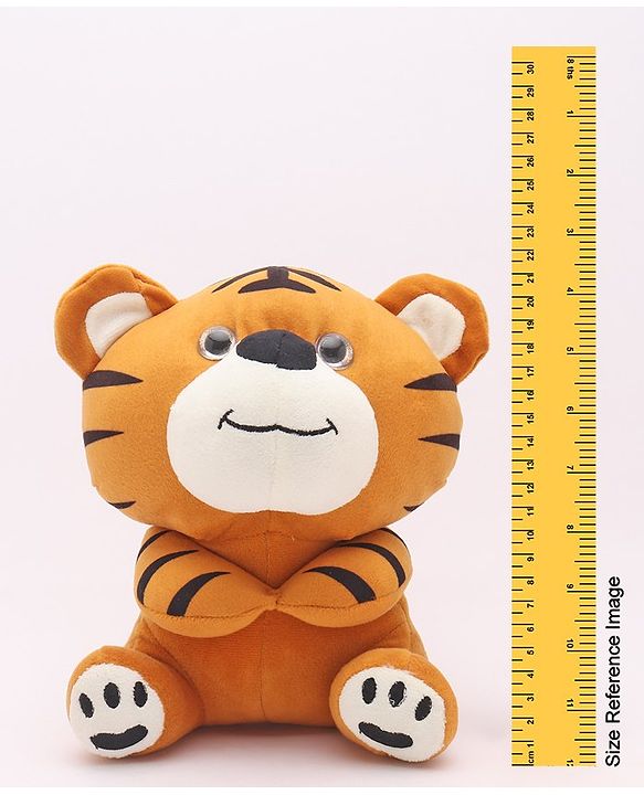 Babyhug Baby Tiger Soft Toy for Kids|Huggable Cuddle Buddy|Encourages Imagination, Sensory & Emotional Development|Lightweight Travel Companion|BIS Certified|Height-21cm|Brown