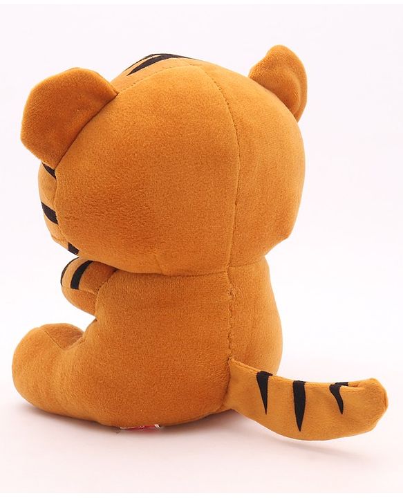 Babyhug Baby Tiger Soft Toy for Kids|Huggable Cuddle Buddy|Encourages Imagination, Sensory & Emotional Development|Lightweight Travel Companion|BIS Certified|Height-21cm|Brown