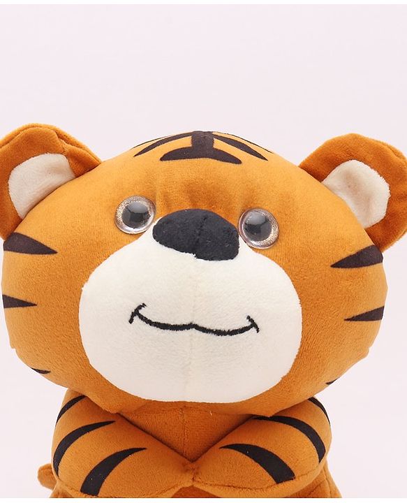 Babyhug Baby Tiger Soft Toy for Kids|Huggable Cuddle Buddy|Encourages Imagination, Sensory & Emotional Development|Lightweight Travel Companion|BIS Certified|Height-21cm|Brown