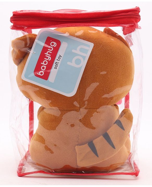 Babyhug Baby Tiger Soft Toy for Kids|Huggable Cuddle Buddy|Encourages Imagination, Sensory & Emotional Development|Lightweight Travel Companion|BIS Certified|Height-21cm|Brown