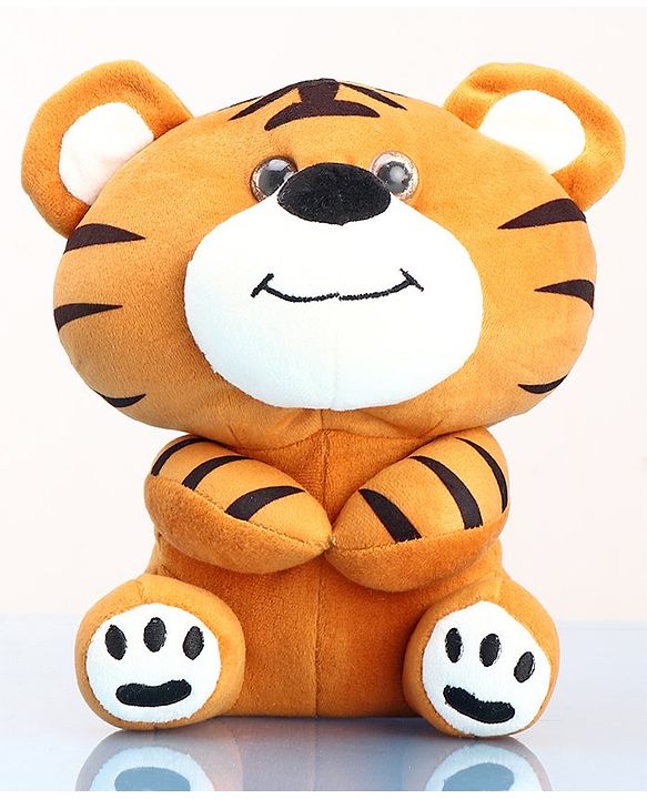 Babyhug Baby Tiger Soft Toy for Kids|Huggable Cuddle Buddy|Encourages Imagination, Sensory & Emotional Development|Lightweight Travel Companion|BIS Certified|Height-21cm|Brown