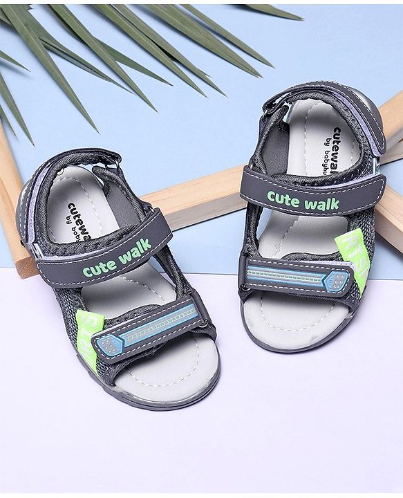 Cute Walk by Babyhug Sandals - Grey