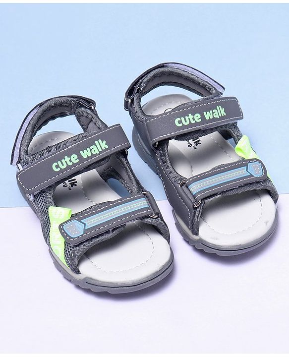 Cute Walk by Babyhug Sandals - Grey