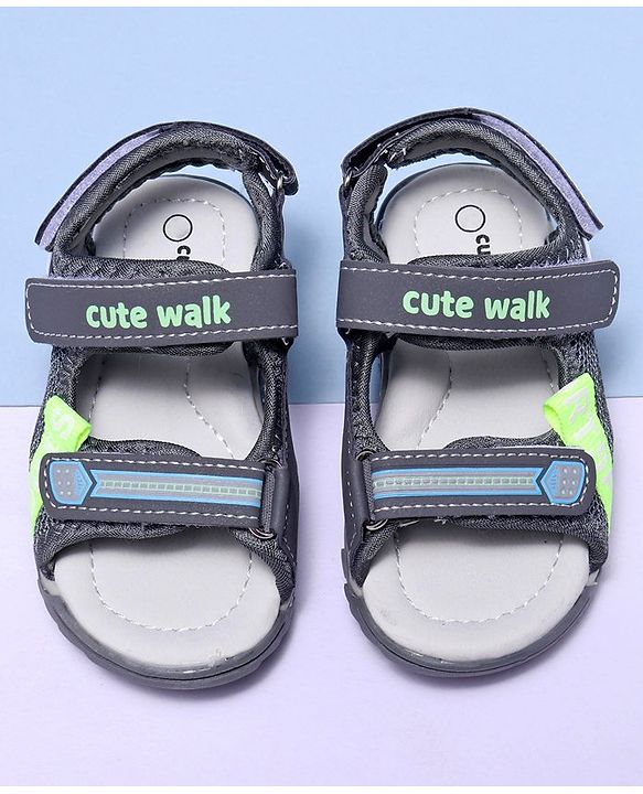 Cute Walk by Babyhug Sandals - Grey