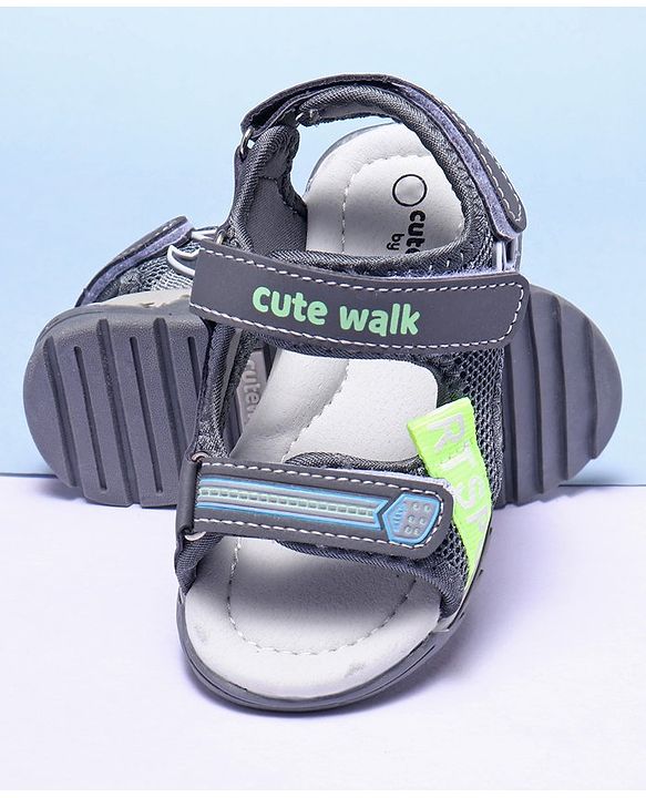 Cute Walk by Babyhug Sandals - Grey
