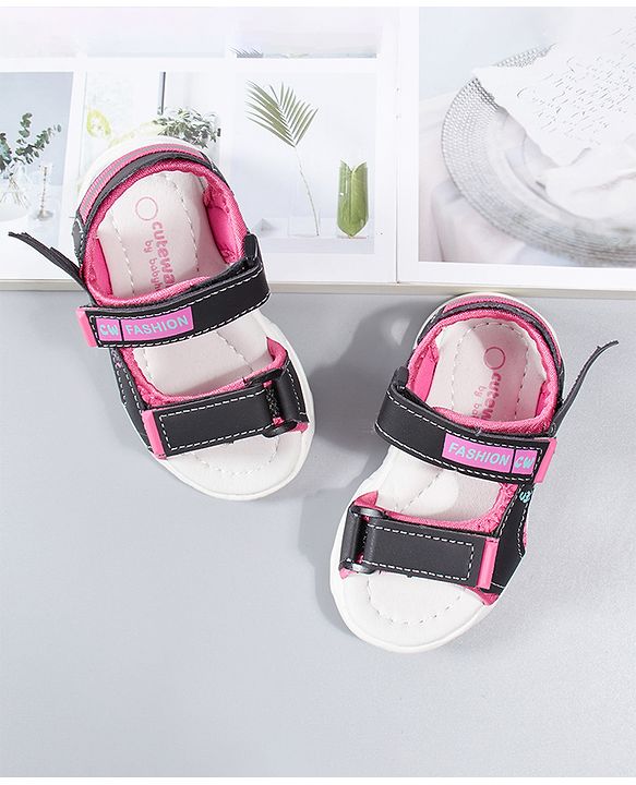Cute Walk by Babyhug Sandals - Black