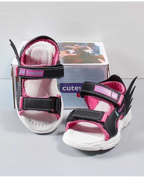 Cute Walk by Babyhug Sandals - Black