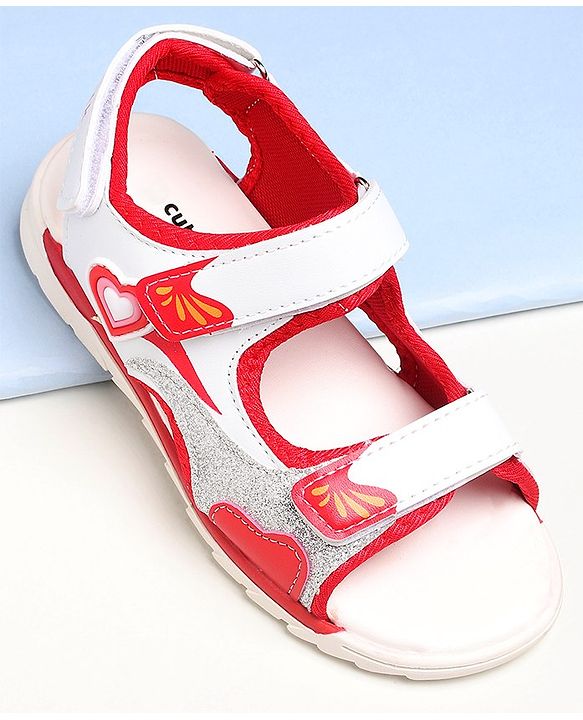 Cute Walk by Babyhug Sandals - Red White