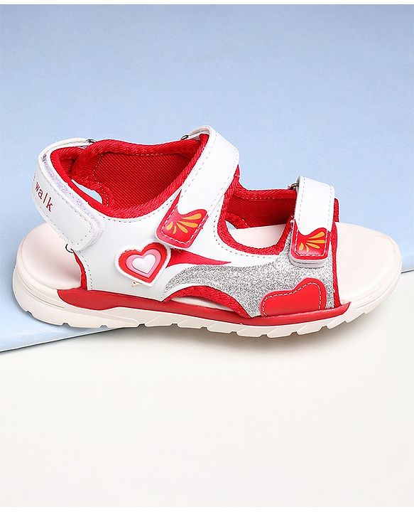 Cute Walk by Babyhug Sandals - Red White