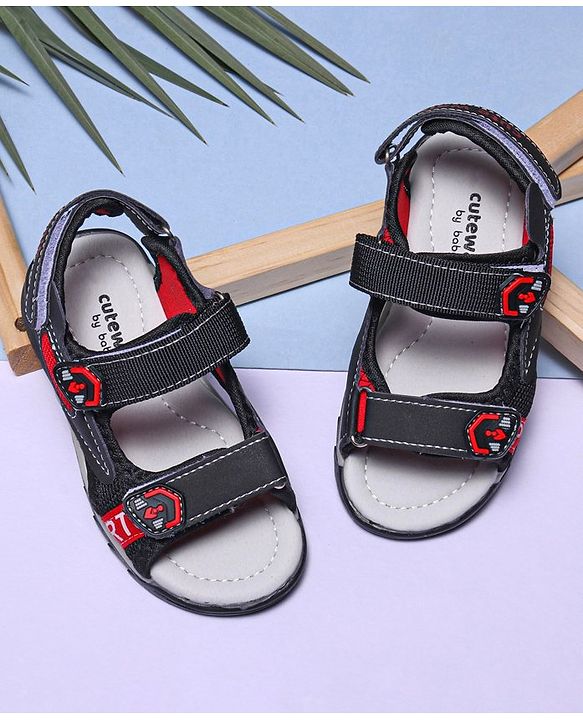 Cute Walk by Babyhug Sandals - Black