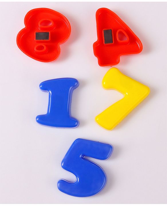 Babyhug Junior 2 in 1 Magnetic Letters and Numbers Learning & Writing Board with Duster & Chalk 36 pieces- Multicolour