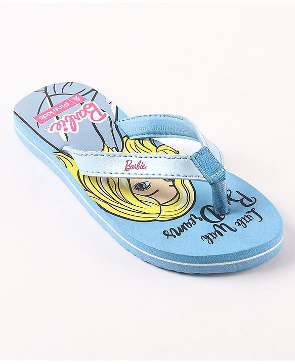 Pine Kids EVA Flip Flops Barbie Print - Blue
