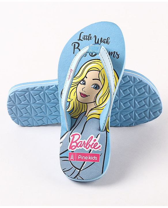 Pine Kids EVA Flip Flops Barbie Print - Blue