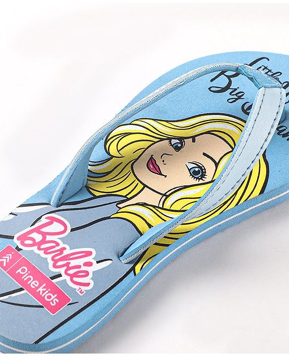 Pine Kids EVA Flip Flops Barbie Print - Blue