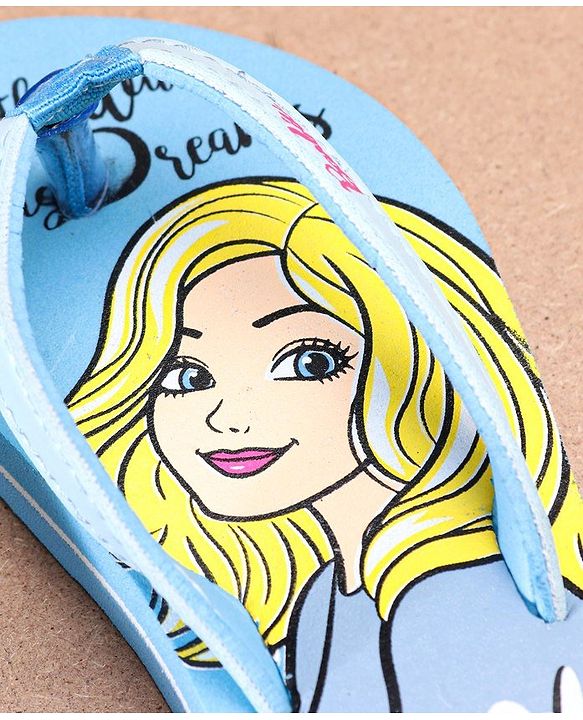 Pine Kids EVA Flip Flops Barbie Print - Blue