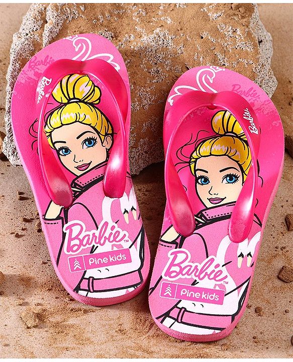 Pine Kids Flip Flops Barbie Print - Pink