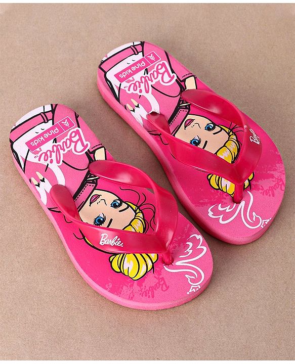 Pine Kids Flip Flops Barbie Print - Pink