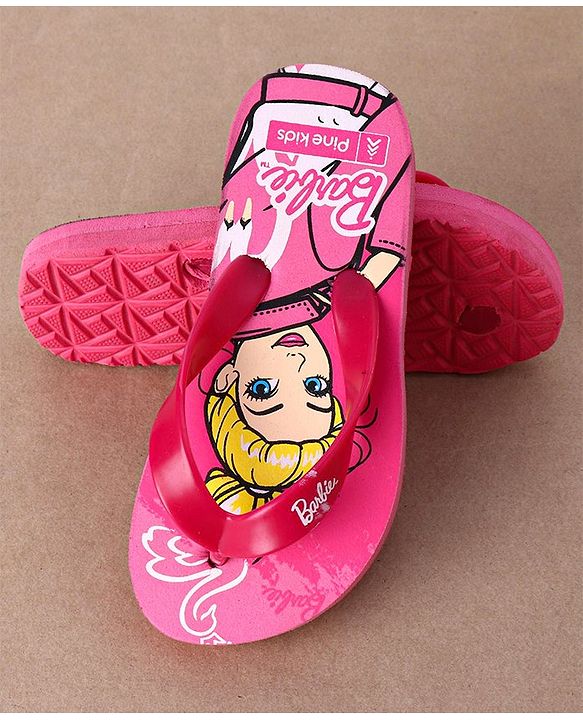 Pine Kids Flip Flops Barbie Print - Pink