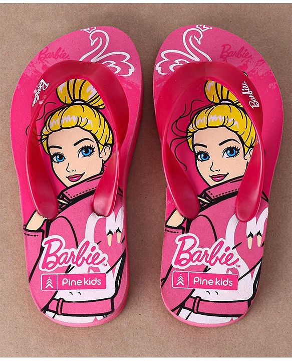 Pine Kids Flip Flops Barbie Print - Pink