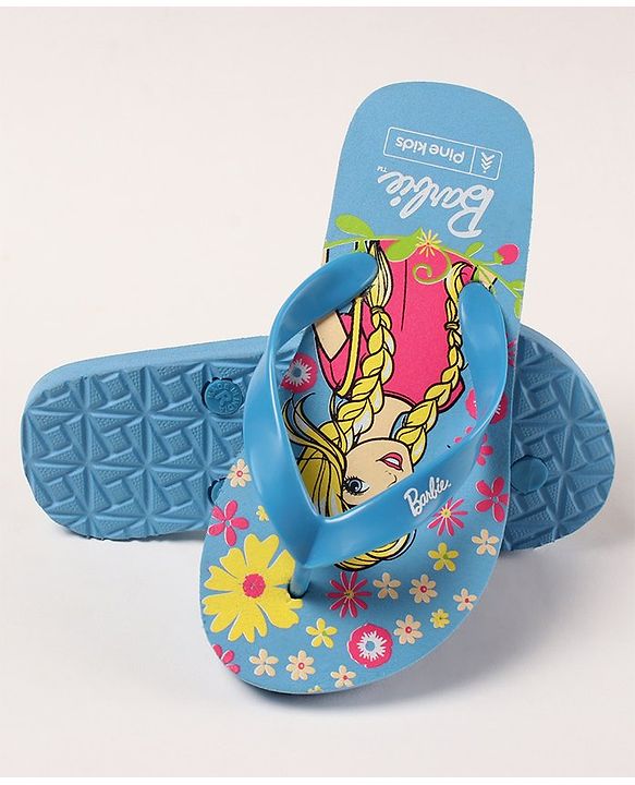 Pine Kids Flip Flops Barbie Print - Blue