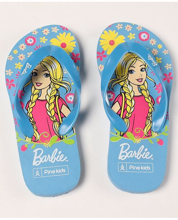 Pine Kids Flip Flops Barbie Print - Blue