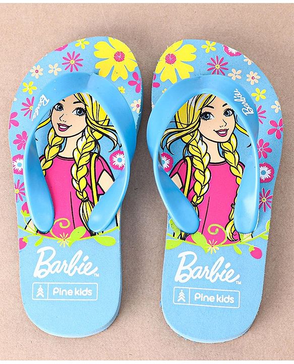 Pine Kids Flip Flops Barbie Print - Blue