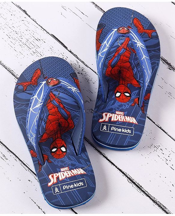 Pine Kids Spider Man Flip Flops - Blue