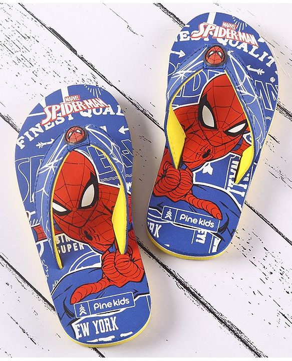 Pine Kids Spider Man Flip Flops - Blue