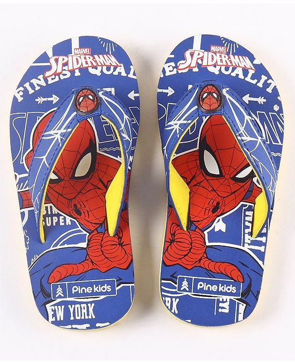 Pine Kids Spider Man Flip Flops - Blue