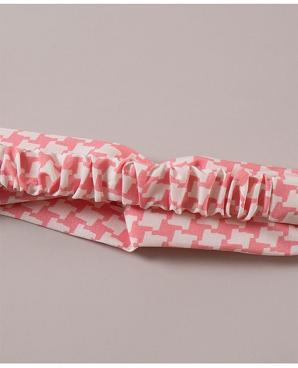 Pine Kids Free Size Abstract Print Headband - Pink