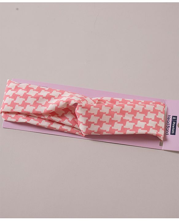 Pine Kids Free Size Abstract Print Headband - Pink