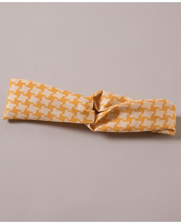 Pine Kids Free Size Abstract Print Headband - Yellow